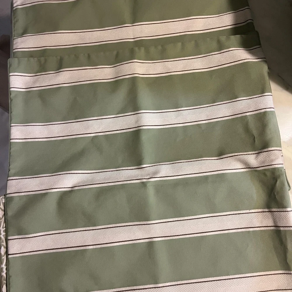 Restoration Hardware Green and Cream Patterned pillow shams (3)